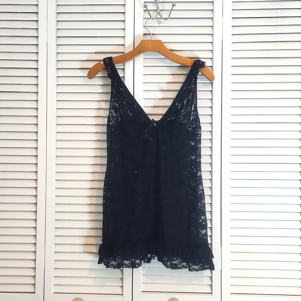 Jonquil In Bloom Black Lace Nightie